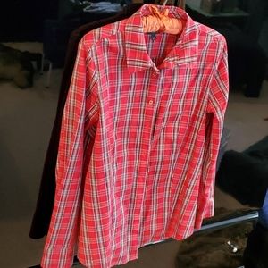 Talbots easy care long sleeve plaid shirt. Size 8
